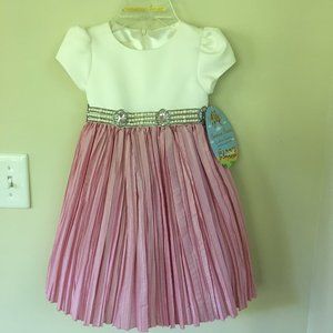 NWT American Princess Dress Ivory Bodice/Rosy Mauve Skirt, Size 3
